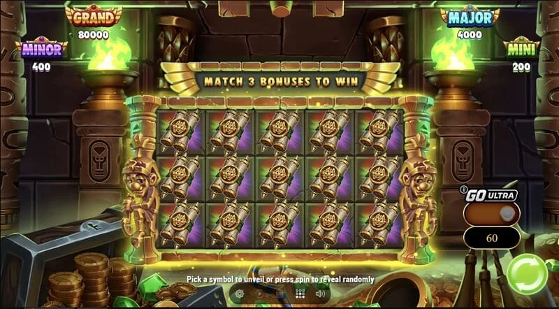 Wrappin' More Gold - Collect & Win grid na may lumalaking mummy